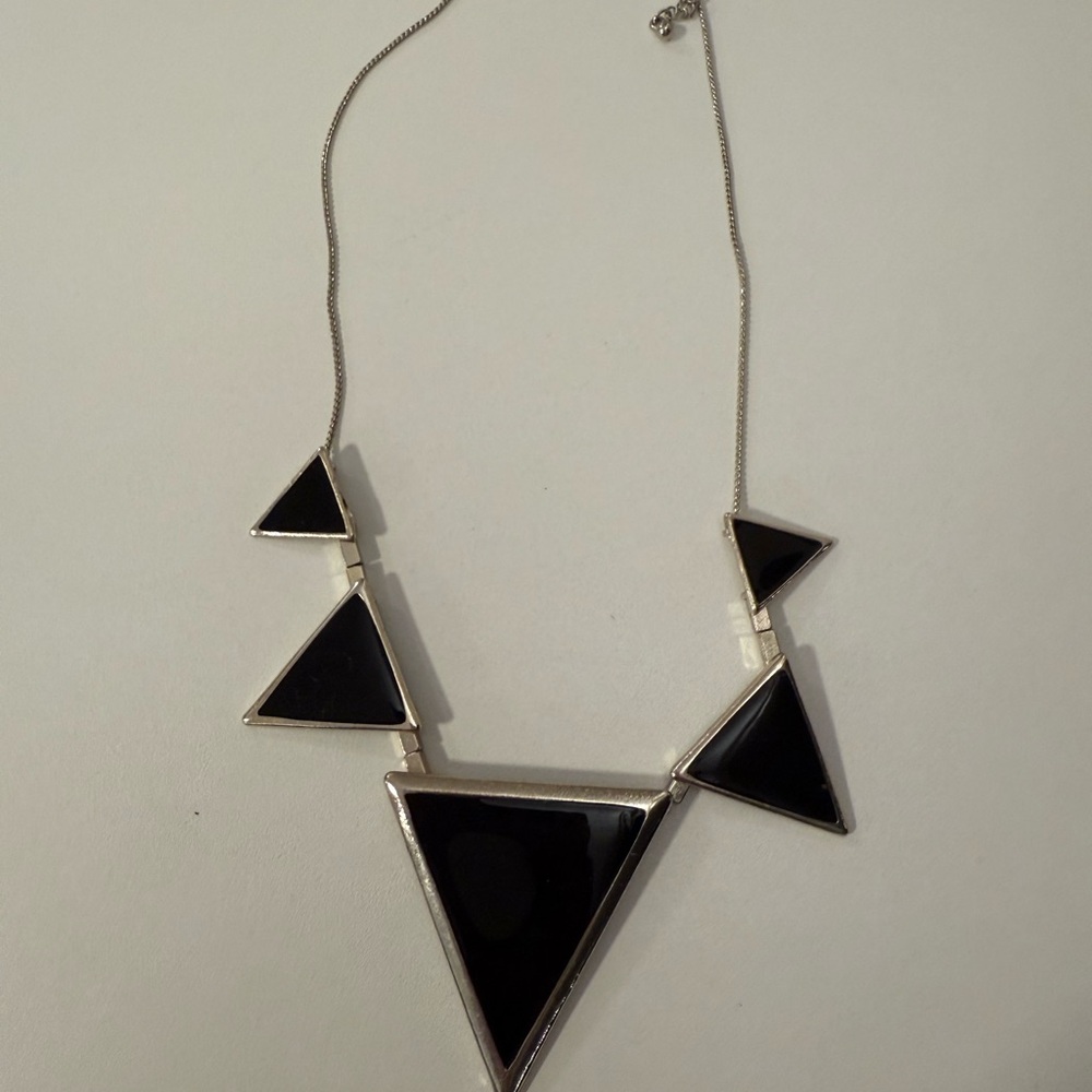 Geometric Black and Silver Necklace